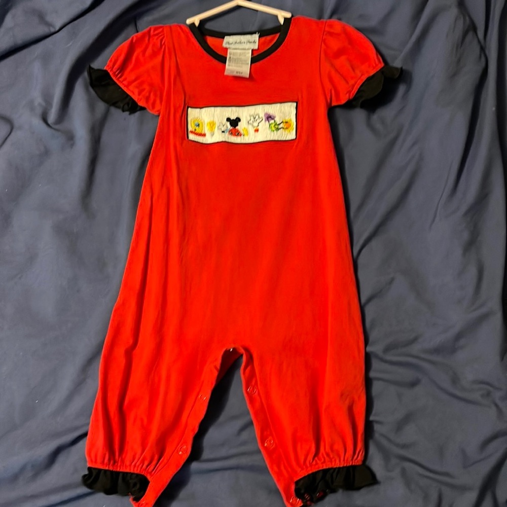 Sweet Southern Smocks Girls Mickey Mouse Clubhouse Long Romper size 9M